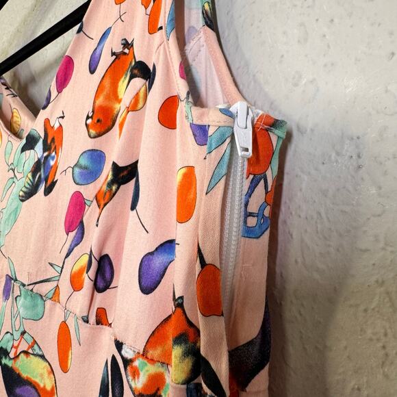 HEARTS & ROSES Dress‎ 12 Sandy Birds Peach Tropical Novelty Vintage Repro Birds - Picture 10 of 14